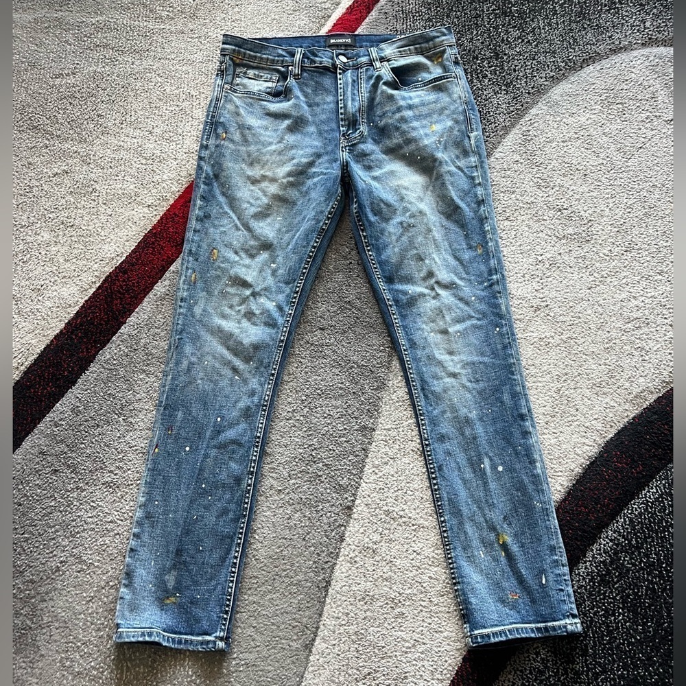 BlankNYC Men’s Paint Splattered Horatio Slim Fit Jeans